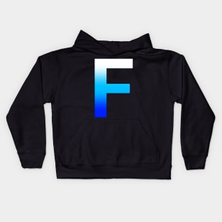 Blue Letter F Kids Hoodie